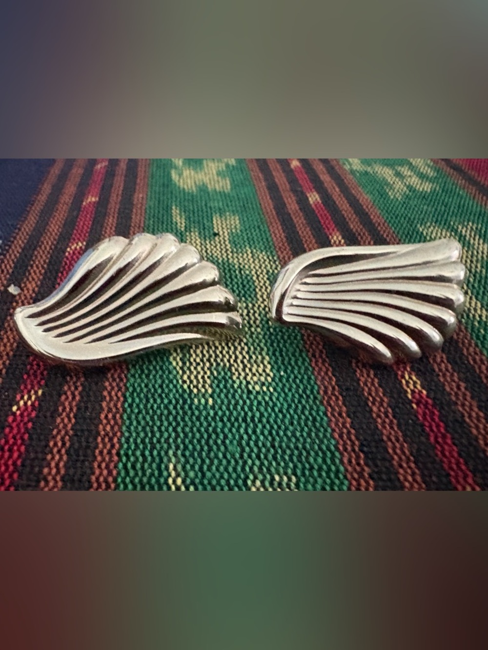 Silver Shell Wave Clip-On Earrings - Classic Silver Tone